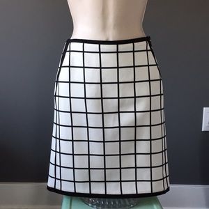 Black and white geometric skirt